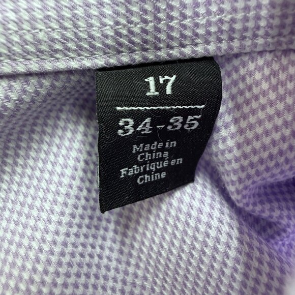 NORDSTROM Men's Button Up Dress Shirt, Size 17 34-35 Trim Fit 100% Cotton Purple - Picture 5 of 12